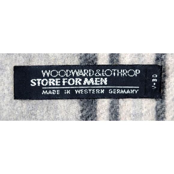 Vintage Woodward & Lothrop 100% Cashmere Gray Plaid Scarf Made In West Germany - Picture 5 of 7